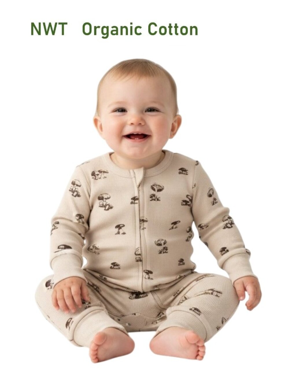 Makemake Organic 2-Way Zip Romper size 6-12M
